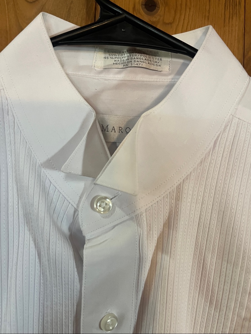 Marquis 16.5 /32-33.  XL white tuxedo dress shirt. 1184. - Picture 2 of 10